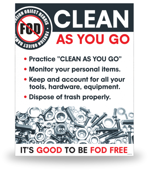 FOD Poster 22x28 Clean As You Go