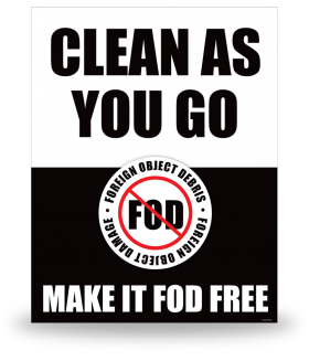 FOD Sign 11x14 Clean