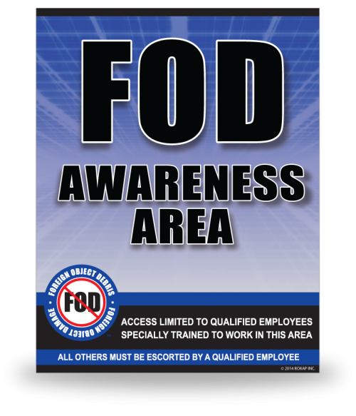 FOD Sign 11x14 Awareness Blue
