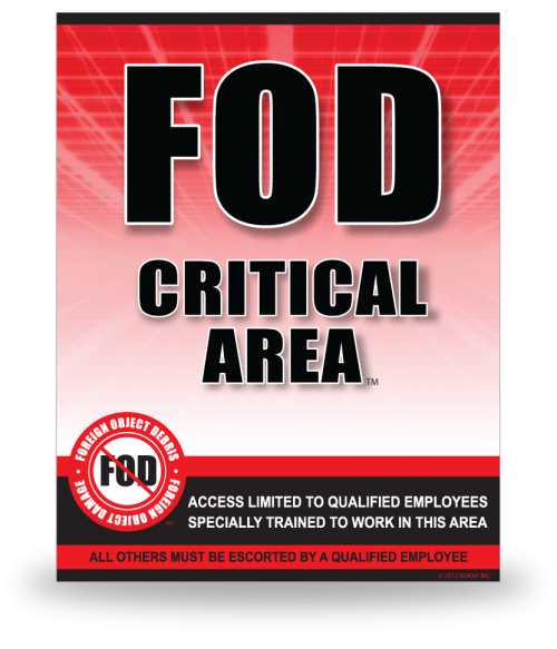 FOD Sign 11x14 Critical Red