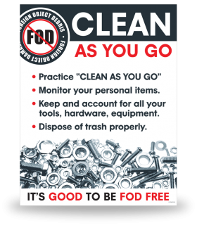 FOD Sign 11x14 Clean As You Go